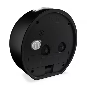 Quarz-Wecker Mebus 25806 Rund Schwarz Weiß Analog Batterie AA