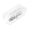 Digitaler Wecker Mebus 25808 Oval Weiß Blaue Hintergrundbeleuchtung Batterie AAA