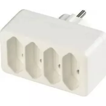 REV Adapterstecker 4-fach Euro-Steckdose Leitung weiß 0512738777 WS, 4-fach Euro-Ausgang, weiß
