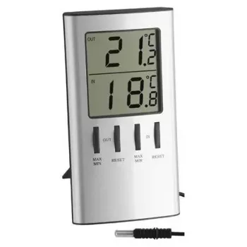 Elektronisches Umgebungsthermometer TFA-Dostmann 30.1027 Indoor Silber °C