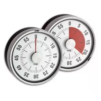 Wecker TFA-Dostmann 38.1028.10 Analog Schwarz Grau 79x79x33mm