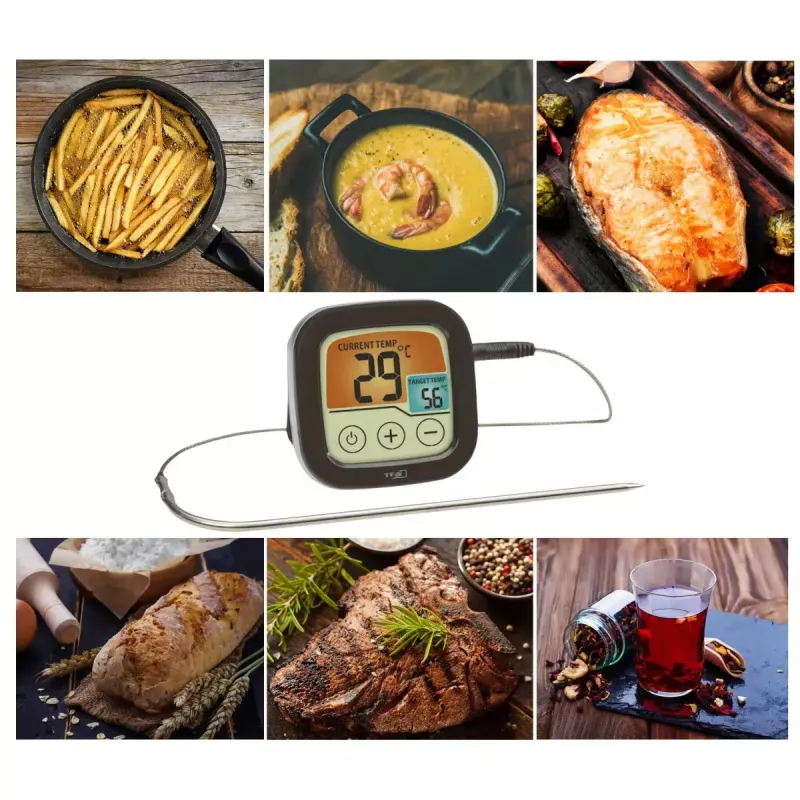 Digitales BBQ-Fleischthermometer tfa dostmann 14.1509.01 — AAA-Batterie, 72×72×25 mm