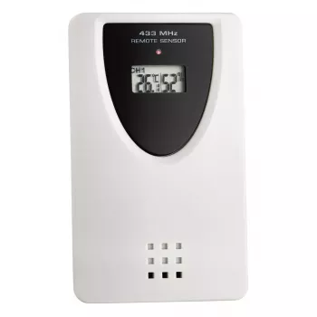 Wetterdisplay TFA Dostmann Sky Schwarz LCD batteriebetriebenes Funk-Thermometer-Hygrometer (innen/außen, 0,433 GHz, AAA)