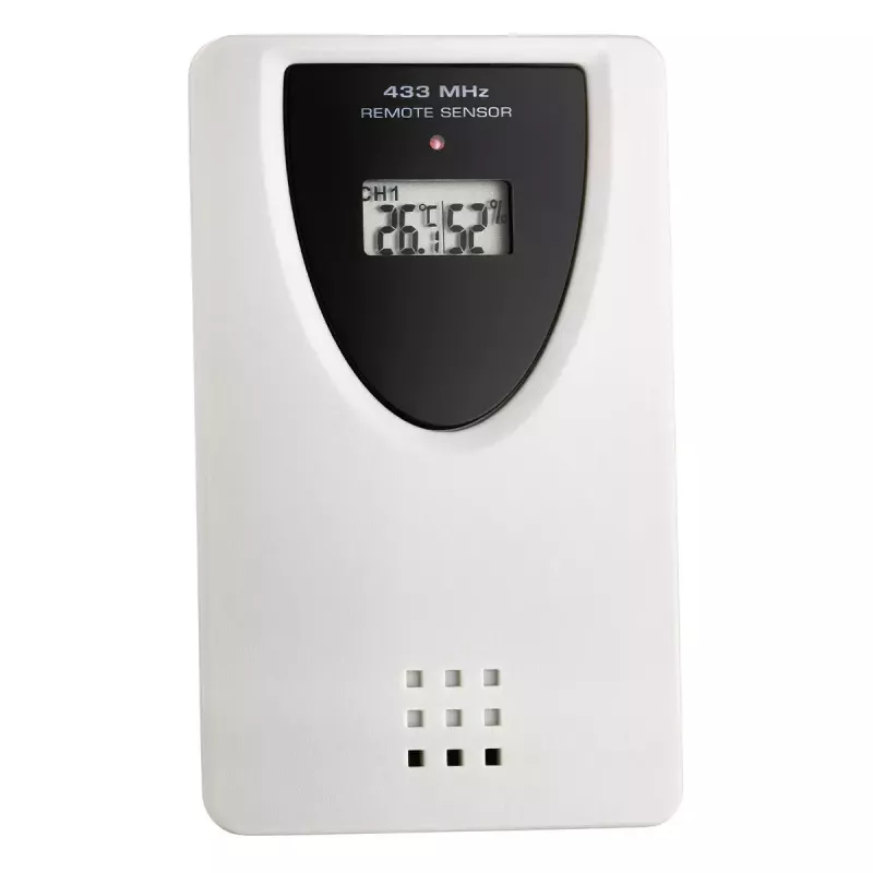 Wetterdisplay TFA Dostmann Sky Schwarz LCD batteriebetriebenes Funk-Thermometer-Hygrometer (innen/außen, 0,433 GHz, AAA)