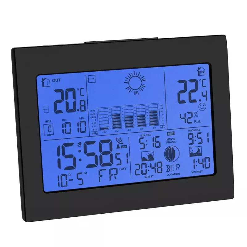Innen-/Außenthermometer Hygrometer TFA-Dostmann Horizon Schwarz