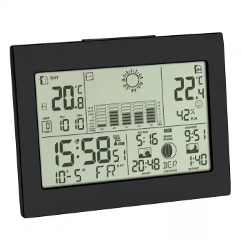 Innen-/Außenthermometer Hygrometer TFA-Dostmann Horizon Schwarz