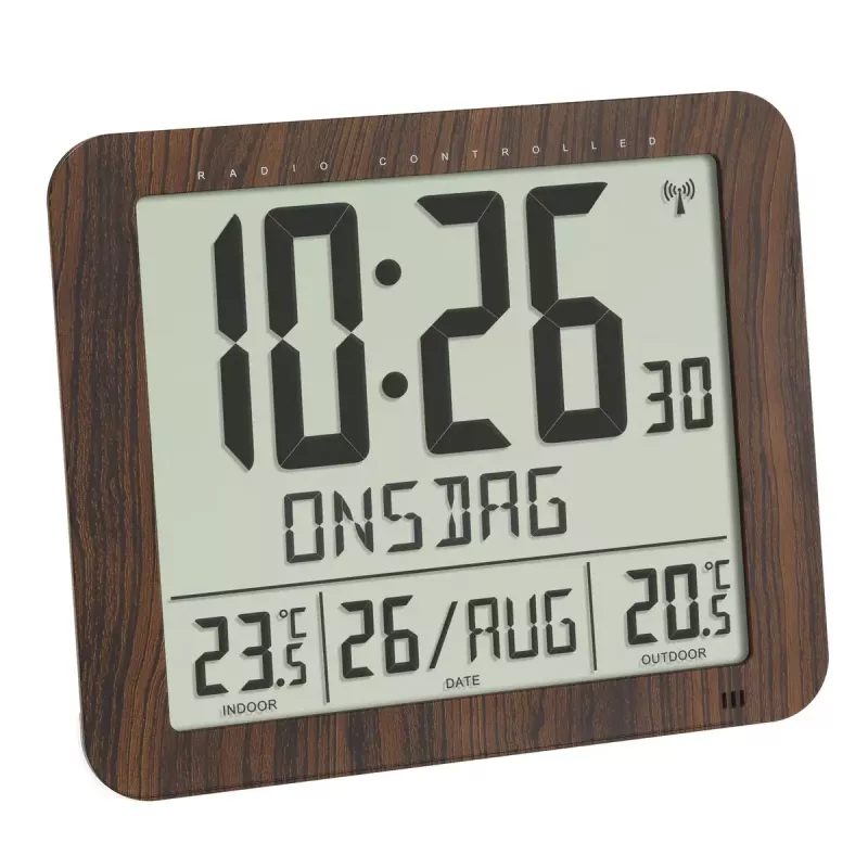 Digitaler Wecker TFA-Dostmann 60.4518.08 Holz LCD 433 MHz
