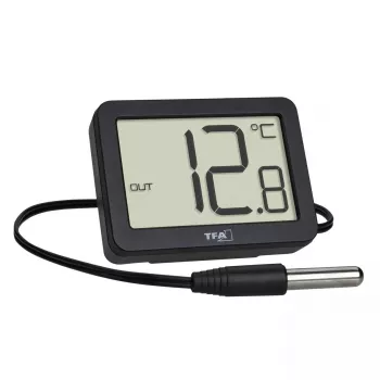 Elektronisches Umgebungsthermometer TFA-Dostmann 30.1066.01 Innen/Außen Schwarz