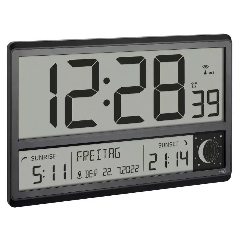 Digitaler Wecker TFA-Dostmann 60.4524.01 Schwarz LCD batteriebetrieben