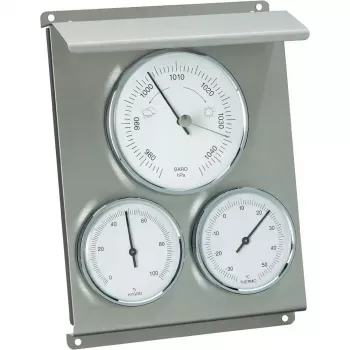 Digitale Wetterstation TFA-Dostmann 20.2010.60 – Außenbarometer, Hygrometer, Thermometer, metallic, 160×70×220 mm