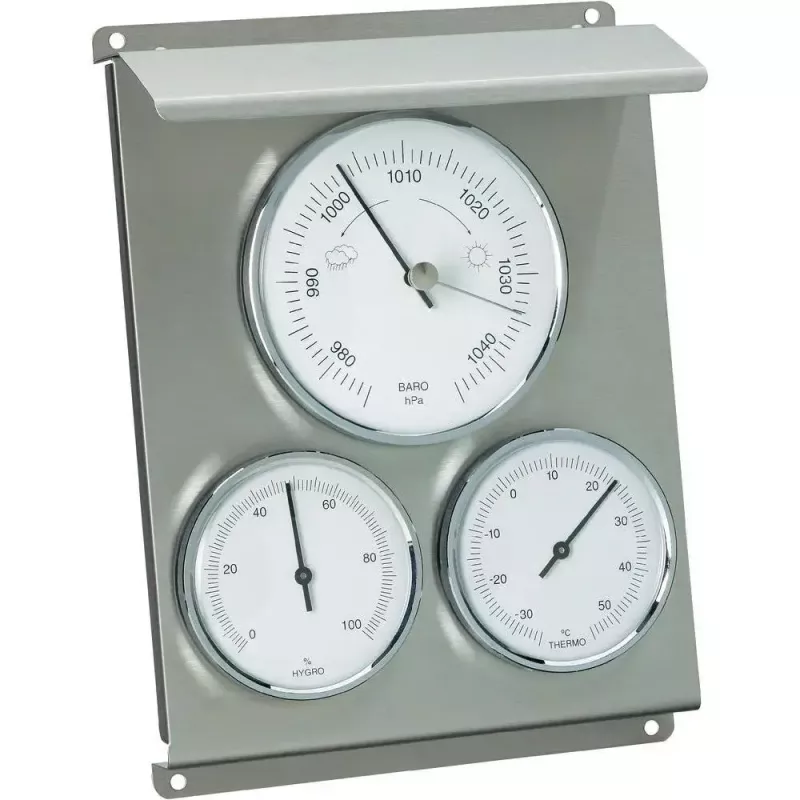 Digitale Wetterstation TFA-Dostmann 20.2010.60 – Außenbarometer, Hygrometer, Thermometer, metallic, 160×70×220 mm