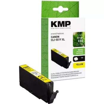 Tintenpatrone KMP Ersatz für Canon CLI-551 Y XL – gelb, hohe Reichweite