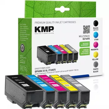 KMP Epson T3357 Multipack 400-650S E216VX wiederaufbereitet Schwarz