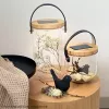 Tischleuchte Krinner LUMIX Deco Glass Basic LED Transparent Bambus Glas