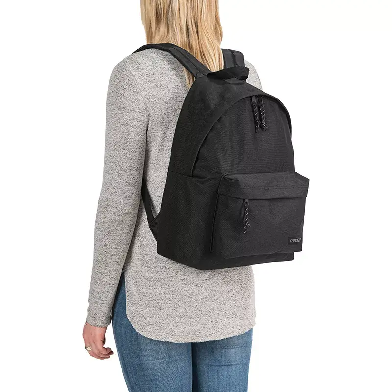 Rucksack PEDEA Style für Geräte bis 33,8 cm (13,3 Zoll), Schwarz, 1 Fronttasche, Tragegriff, Schultergurt