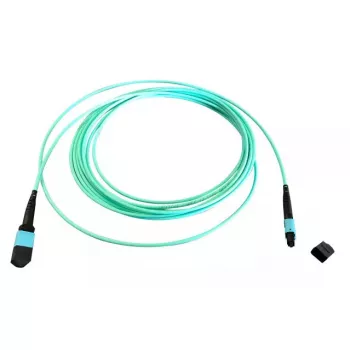 Glasfaser-MTP-Kabel EFB Elektronik MTPF12MTPFOM3-7,5-A — 7,5 m, OM3, MTP–MTP, 50 µm, Aqua