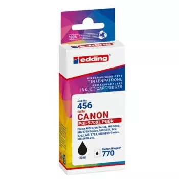Tintenpatrone Edding EDD-456 kompatibel für Canon, schwarz, 22 ml, 770 Seiten, Einzelpack