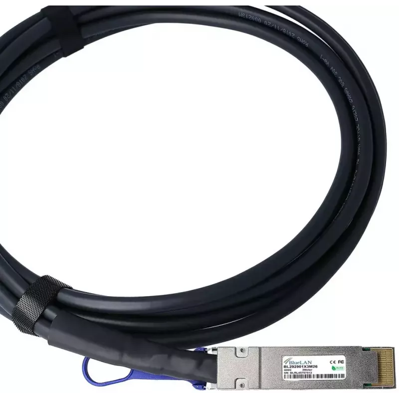 BlueOptics QDD-400-CU2M-BL InfiniBand-Glasfaserkabel 2 m QSFP-DD Schwarz