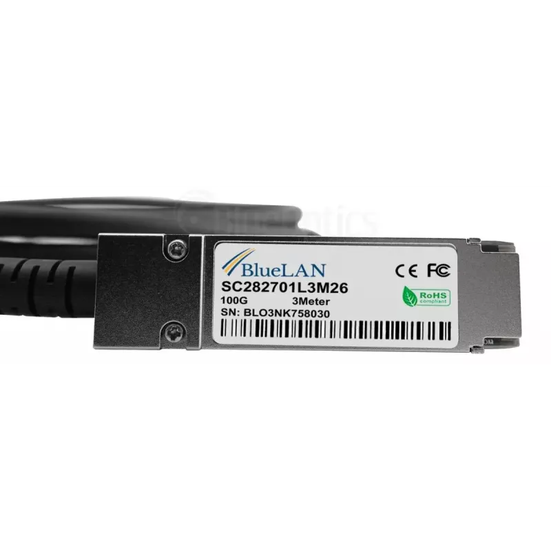 BlueOptics XQ+BC0003-XS+-BL InfiniBand/Glasfaserkabel 3 m QSFP28 4xSFP28 Stecker/Stecker