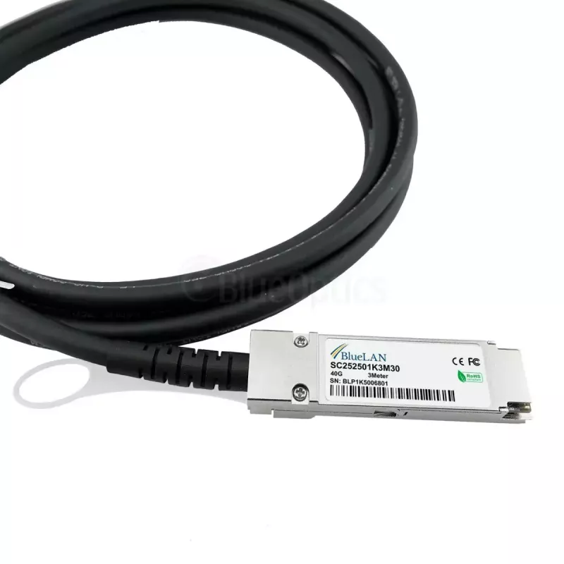 DAC-Kabel BlueOptics EQPC40PC030C0100-BL QSFP InfiniBand 3m Schwarz