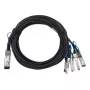 DAC-Kabel BlueOptics MCP7F00-A01AR-BL 2m QSFP28 auf 4x SFP28 Schwarz
