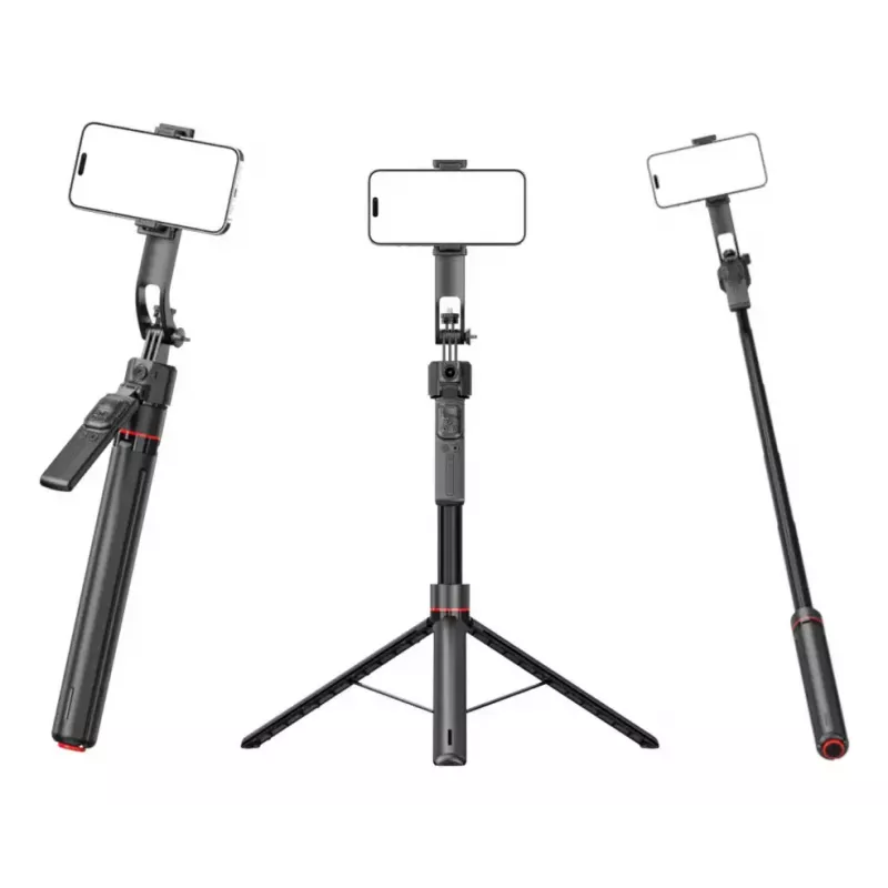 Stativ 4smarts 541772 für Smartphone und Digitalkamera, 3‑Bein, maximale Höhe 176 cm, Gewicht 560 g, schwarz