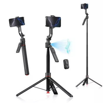 Stativ 4smarts 541772 für Smartphone und Digitalkamera, 3‑Bein, maximale Höhe 176 cm, Gewicht 560 g, schwarz