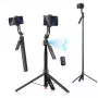 Stativ 4smarts 541772 für Smartphone und Digitalkamera, 3‑Bein, maximale Höhe 176 cm, Gewicht 560 g, schwarz