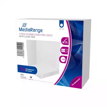 CD-Hülle Doppel MediaRange transparent 10 mm
