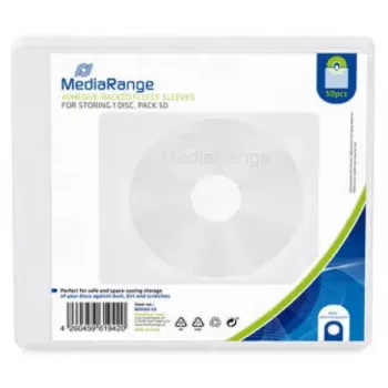 Schutzhüllen MediaRange BOX69-50 für 1 optische Disc, transluzent weiß, 50er-Pack