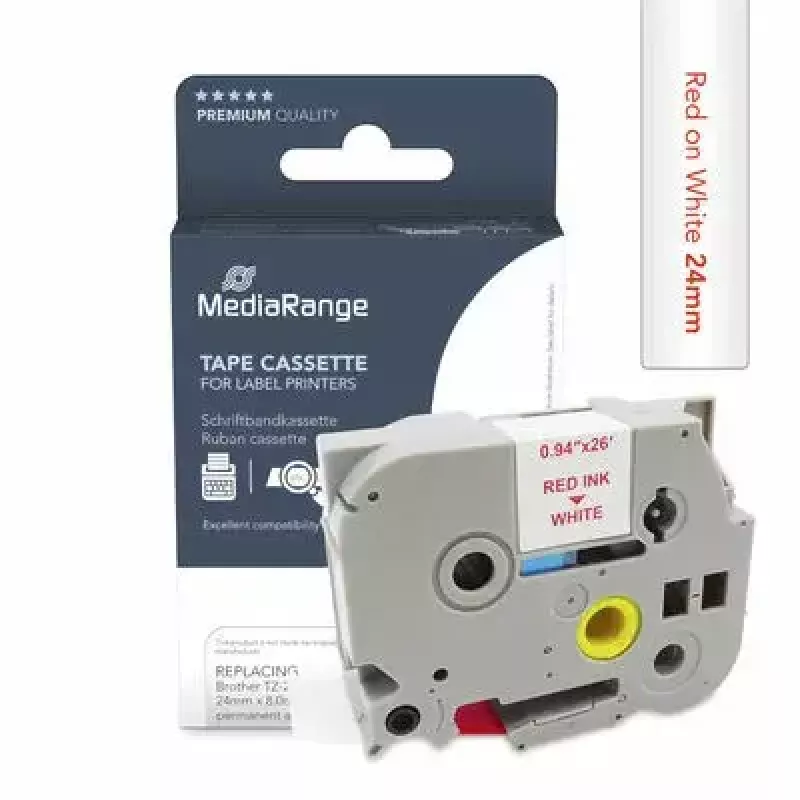 Druckerband MediaRange MRBTZ252 Rot 2,4 cm 8 m