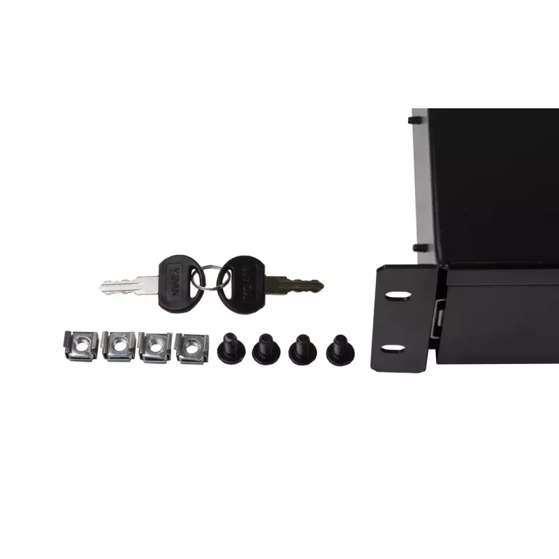 Schubladeneinheit Rockstable 2 HE 19 Zoll Abschließbare Schublade Stahl Schwarz