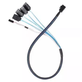 SILVERSTONE SAS-auf-4×SATA-Kabel CPS05-RE 0,6 m SFF-8643 auf 4×7-pol. SATA