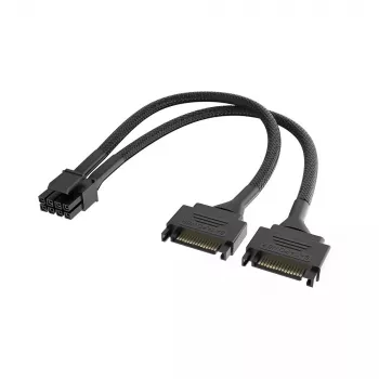 Stromadapterkabel Akasa Dual SATA auf 8‑Pol CPU (AK-CBPW33-15) 15 cm