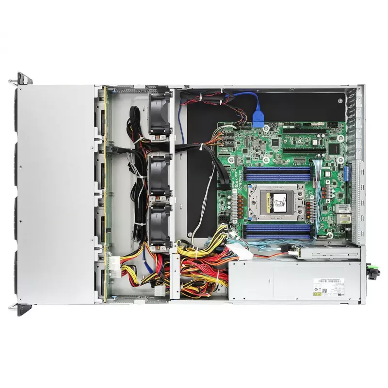 Server-Barebone ASRock 2U12L2S-SIENA (2U) — AMD SoC, Socket SP6, 12×3,5 Zoll + 2×2,5 Zoll Einschübe, 800W Netzteil, DDR5 bis zu 96GB