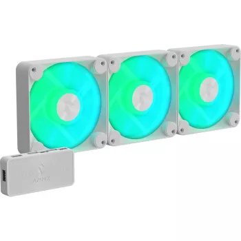 APNX 120 mm Gehäuselüfter 3er-Pack — APNX FP1-120 weiß, drei 120-mm-Kühllüfter