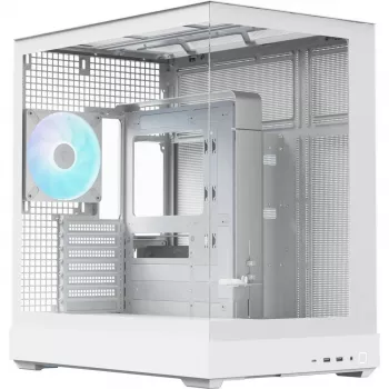 Tower-PC-Gehäuse APNX V2-F-WT-v1, weiß, mit drei Tempered-Glass-Panels