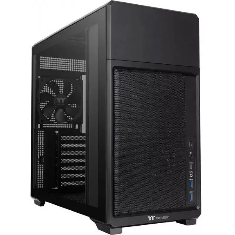 Computergehäuse THERMALTAKE TR300 TG mit Seitenfenster aus gehärtetem Glas, Mid-Tower ATX