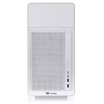 Computergehäuse THERMALTAKE TR300 TG Snow White Mid-Tower PC-Gehäuse, Seitenwand aus gehärtetem Glas