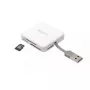 Kartenleser PNY All in One Reader — USB 2.0, 480 Mbit/s, unterstützt CF/SD/MicroSD/MS/MiniSD/MMC, Weiß, 54×54×13 mm, 29 g