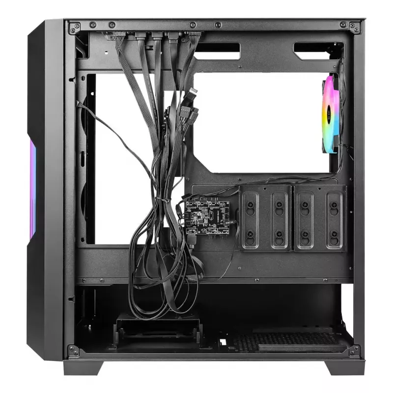 PC-Gehäuse AZZA Guardian Glass Midi Tower – Schwarz, ATX/Micro‑ATX/ITX/EATX, unterstützt 3,5 Zoll×2 / 2,5 Zoll×4, vordere 120/140 mm Lüfter