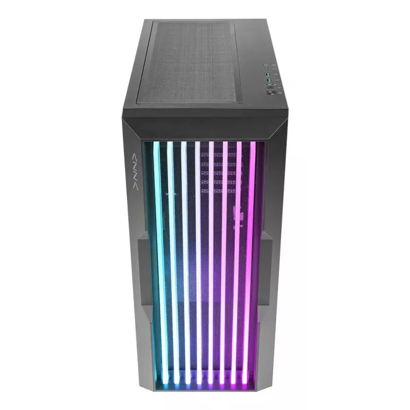 PC-Gehäuse AZZA Guardian Glass Midi Tower – Schwarz, ATX/Micro‑ATX/ITX/EATX, unterstützt 3,5 Zoll×2 / 2,5 Zoll×4, vordere 120/140 mm Lüfter
