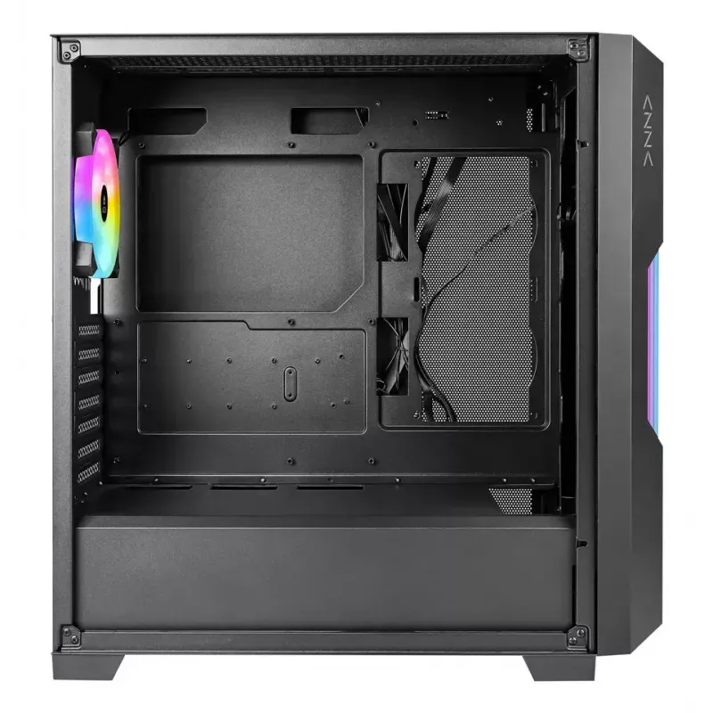 PC-Gehäuse AZZA Guardian Glass Midi Tower – Schwarz, ATX/Micro‑ATX/ITX/EATX, unterstützt 3,5 Zoll×2 / 2,5 Zoll×4, vordere 120/140 mm Lüfter