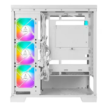 PC Midi Tower AZZA Cove (CSAZ-570W) – Schwarz, ATX/Micro-ITX/ITX, 3x120mm Seitenlüfter, 1x120mm Rücklüfter, unterstützt 2,5-Zoll- und 3,5-Zoll-Laufwerke