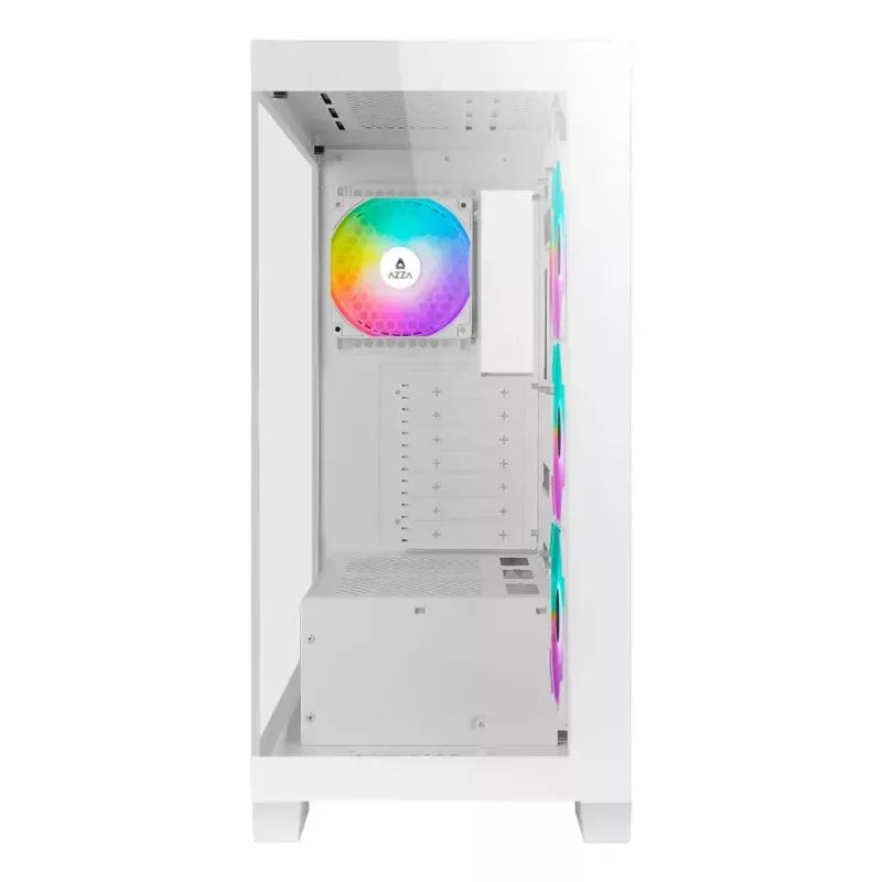 PC Midi Tower AZZA Cove (CSAZ-570W) – Schwarz, ATX/Micro-ITX/ITX, 3x120mm Seitenlüfter, 1x120mm Rücklüfter, unterstützt 2,5-Zoll- und 3,5-Zoll-Laufwerke