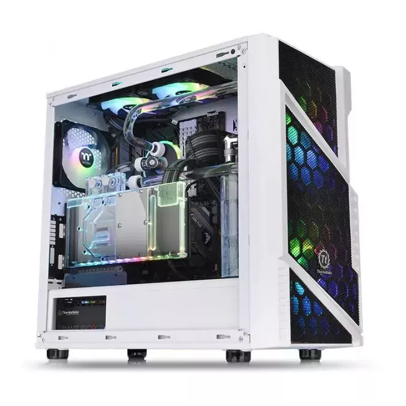 PC-Gehäuse Thermaltake Commander C31 TG Snow ARGB Edition Midi Tower Schwarz, Weiß