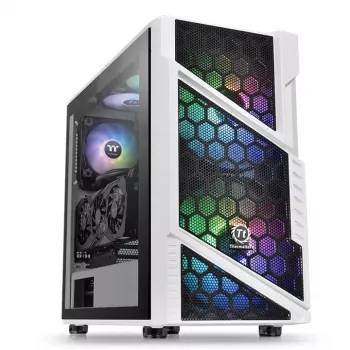 PC-Gehäuse Thermaltake Commander C31 TG Snow ARGB Edition Midi Tower Schwarz, Weiß