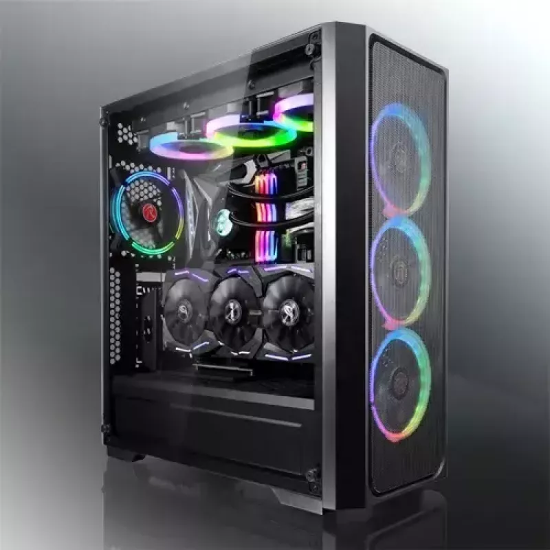 PC-Midi-Tower-Gehäuse RAIJINTEK Ponos MS — Schwarz, unterstützt 120/140-mm-Frontlüfter, 1× 120 mm hinten, HDD 3,5 Zoll, SSD 2,5 Zoll, 210×442×485 mm