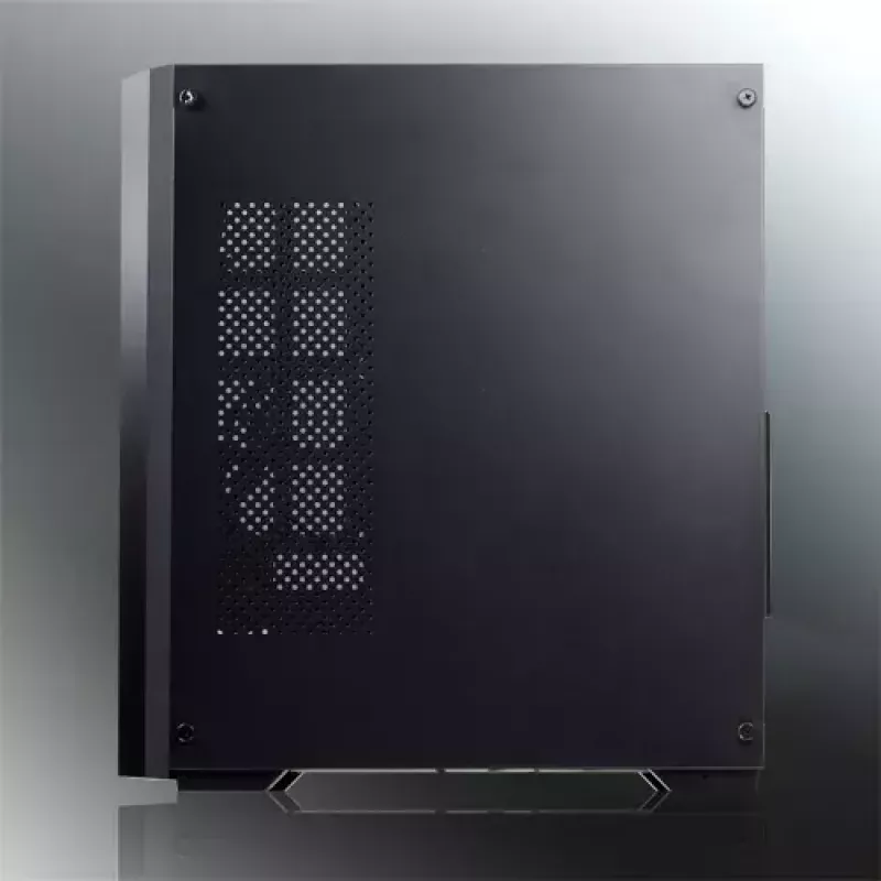 PC-Midi-Tower-Gehäuse RAIJINTEK Ponos MS — Schwarz, unterstützt 120/140-mm-Frontlüfter, 1× 120 mm hinten, HDD 3,5 Zoll, SSD 2,5 Zoll, 210×442×485 mm