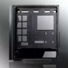 PC-Midi-Tower-Gehäuse RAIJINTEK Ponos MS — Schwarz, unterstützt 120/140-mm-Frontlüfter, 1× 120 mm hinten, HDD 3,5 Zoll, SSD 2,5 Zoll, 210×442×485 mm